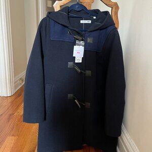 Women's Navy Wool Toggle Coat